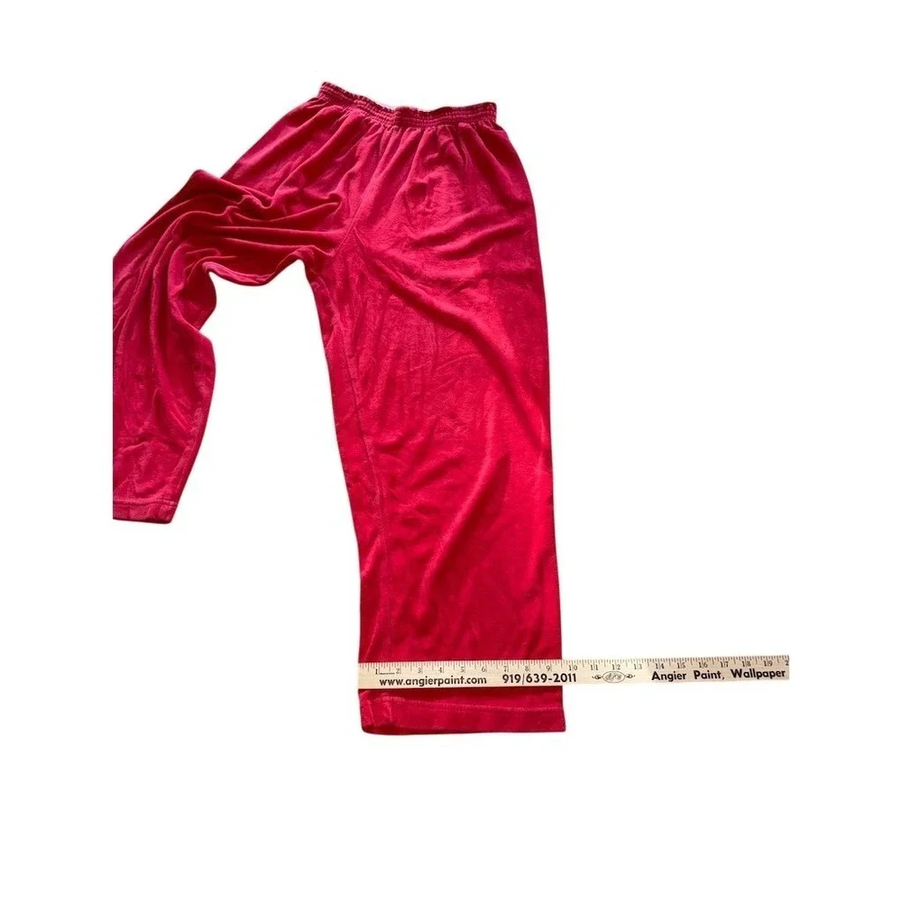 Willow Wear Pajama Set Womens M Red Solid V-Neck Long Sleeve 2-Piece cozycore